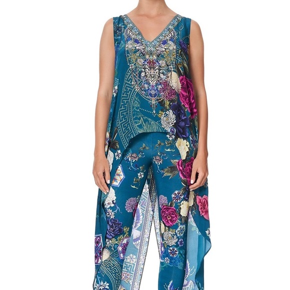 Camilla teal Lunar Gazing silk blouse NWT XS/S - Picture 3 of 12